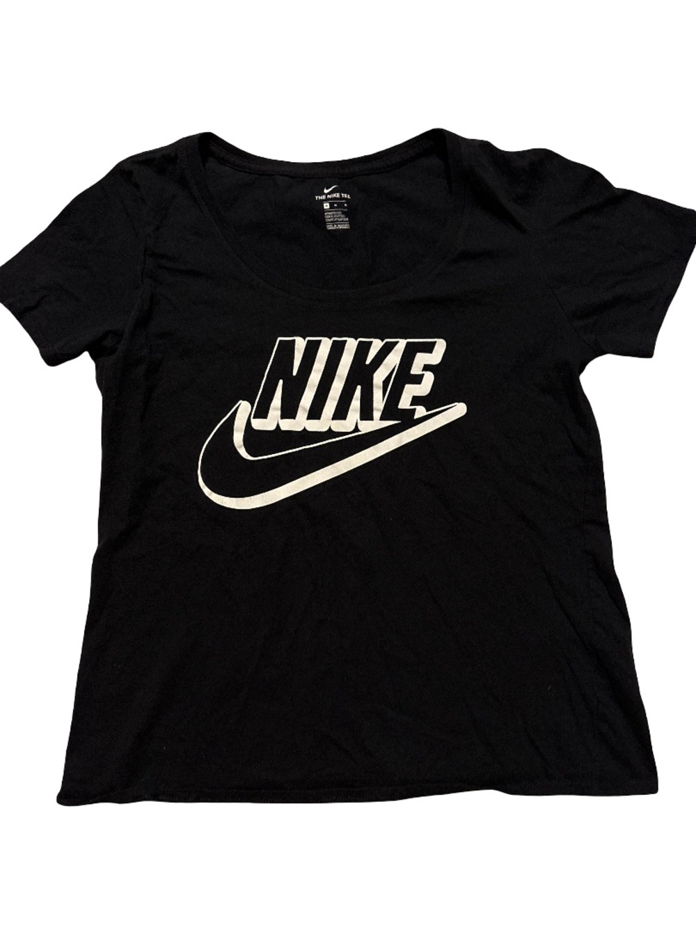 Nike Black Short Sleeve Tee with White Logo